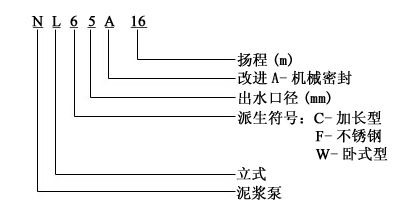 NL系列污水泥漿泵型號意義